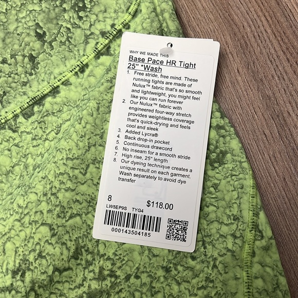 Lululemon Base Pace High-Rise Running Tight 25" in City Grit Green Multi Size 8 - Picture 3 of 5